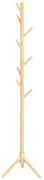 HOMCOM Cabide Pé Madeira 8 Ganchos Estilo Árvore Pendurar Roupa Bolsas Corredor Entrada 40x40x165 cm Natural | Aosom Portugal