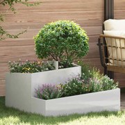 vidaXL Vaso de Jardim Prateado 80 x 80 x 50 cm Aço inoxidável