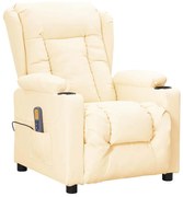 vidaXL Cadeira de massagens couro artificial cor creme