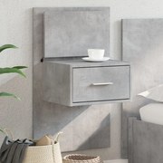 vidaXL Mesa de cabeceira de parede com luzes LED cinzento cimento