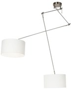 LED Candeeiro de suspensão inteligente em aço com cúpula de 35 cm branco incl. 2 Wifi A60 - Blitz Moderno