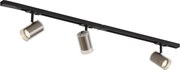 Sistema de iluminação de trilho moderno preto com 3 focos gunmetal 1-fase - Iconic Lloyd