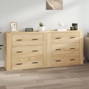 vidaXL Aparadores 2 pcs derivados de madeira carvalho sonoma