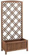 Outsunny Floreira com Treliça de Madeira Caixa de Plantio com Suporte para Plantas Trepadeiras 60x30x122,5cm Madeira | Aosom Portugal