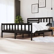 Estrutura de cama super king 180x200 cm madeira maciça preto