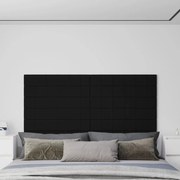 vidaXL Painel de parede 12 pcs 90x15 cm tecido 1,62 m² preto
