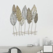 DECORAÇÃO DE PAREDE FOGLIE -C- 75X2,5X87 CM DOURADO E PRATEADO