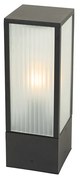 Candeeiro de pé exterior preto com vidro canelado 40 cm IP44 - Charlois Moderno