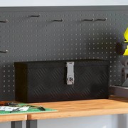 vidaXL Caixa de arrumação 50x15x20,5 cm alumínio preto