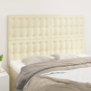 vidaXL Cabeceira Creme 144x5x118/128 cm Couro Sintético