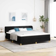vidaXL Cama Box com colchão com cabeceira Preto 180 x 200 cm tecido