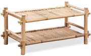 vidaXL Sapateira com 2 prateleiras bambu
