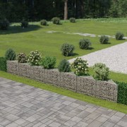 vidaXL Muro gabião em aço galvanizado 450x30x50 cm