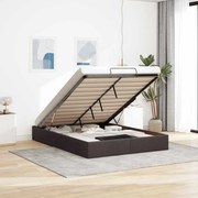 vidaXL Estrutura de cama otomana sem colchão 140x200cm castanho-escuro