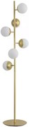 Candeeiro de Pé ROUND – 170x27 cm – Metal Dourado com 6 Abajures de Vi