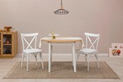Conjunto de Mesa de Jantar Extensível e Cadeiras Oliver – Branco Carva