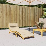 vidaXL Almofadão p/ espreguiçadeira 180x60x4 cm tecido oxford bege