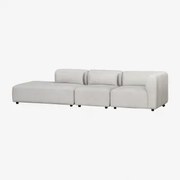 Sofá De Canto Modular Fogler De 3 Peças Com Chaise Longue Esquerda Tecido Cinza Claro - Sklum