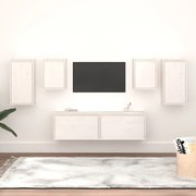 vidaXL Móveis de TV 6 pcs madeira de pinho maciça branco