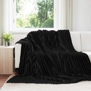 vidaXL Cobertor Preto 240 x 220 cm Lã