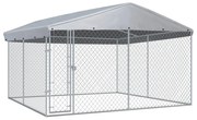 vidaXL Canil de exterior com telhado 382x382x225 cm