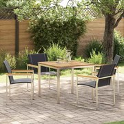 vidaXL Conjunto de Jantar de Jardim 5 Peças em Madeira de Acácia e Aço Inoxidável