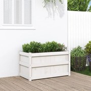 vidaXL Vaso/floreira de jardim 90x50x50 cm pinho maciço branco