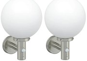 vidaXL Luz de Parede para Exterior 2 pcs Prateado 28 x 25 x 38 cm