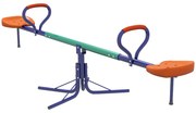 Outsunny Baloiço para Crianças Sobe e Desce Infantil Giratório 360° com Barra de Comprimento Ajustável Assento Confortável Multicolor | Aosom Portugal