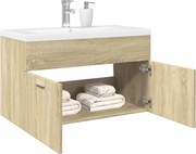 vidaXL Armário de casa de banho com lavatório embutido carvalho sonoma