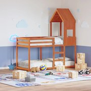 vidaXL Telhado cama infantil 55x99x139,5 cm pinho maciço castanho-mel
