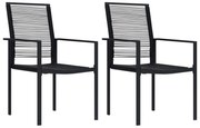 vidaXL Cadeiras de jardim 2 pcs vime de PVC preto