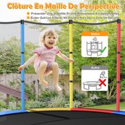 Trampolim de Jardim para Crianças Ø165CM, com Rede de Proteção, Suportes de Mola e Estrutura de Aço Verde