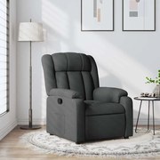vidaXL Poltrona reclinável tecido cinzento-escuro