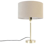 Candeeiro de mesa dourado ajustável com cúpula castanho claro 35 cm - Parte Design