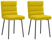 Cadeiras de jantar 2 pcs veludo amarelo