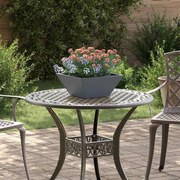 vidaXL Plantador de Tigela de Jardim Antracite 35 x 35 x 15 cm Aço