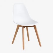Pack De 2 Cadeiras De Jantar Em Polipropileno E Madeira De Faia Scand Nordic Branco - Sklum