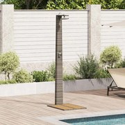 vidaXL Chuveiro de Jardim Cinzento 60x80x214 cm Rattan Poliéster