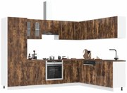 14 peças armário de cozinha conjunto Kalmar carvalho defumado
