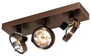 Foco de design bronze escuro 3-luzes rotativo e inclinável - Go Design