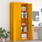 vidaXL Armário de arrumação 2 pcs Amarelo Mostarda 90 x 40 x 200 cm