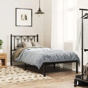 vidaXL Estrutura de cama com cabeceira 90x190 cm metal preto
