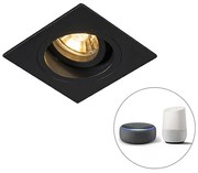 LED Foco embutido inteligente quadrado preto com Wi-Fi GU10 - Chuck Moderno