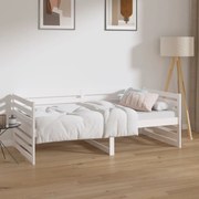 Sofá-cama 90x190 cm madeira de pinho maciça branco