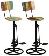 vidaXL Bancos de bar 2 pcs madeira recuperada maciça