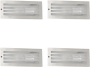 Conjunto de 4 focos embutidos modernos aço IP44 - Hurricane