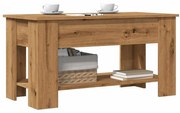 vidaXL Mesa de centro em carvalho artesanal 101x49x52 cm