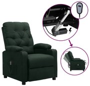 vidaXL Poltrona elétrica reclinável tecido verde-escuro