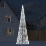 vidaXL LED Árvore de Natal no mastro 1534 LEDs Branco Frio 500 cm